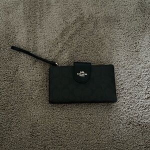 Coach Black Signature Wristlet
